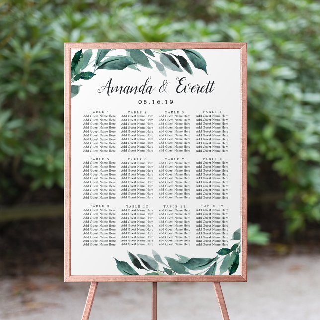 Poster Gráfico Abundant Foliage Wedding Seating (Criador carregado)