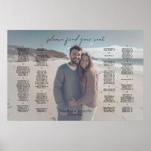 Poster Gráfico alfabético de casamento de fotos modernas