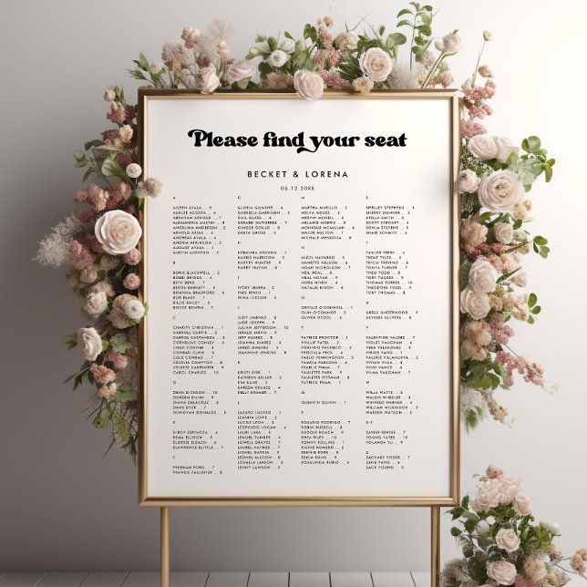 Poster Gráfico alfabético na moda retro (Criador carregado)