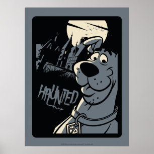 Poster Gráfico assombrado Noir da mansão de Scooby-Doo