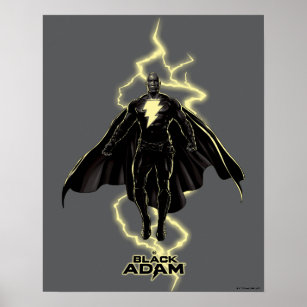 Poster Gráfico Black Adam Lightning Silhouette
