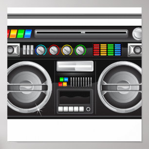 Poster gráfico blaster do gueto da boombox