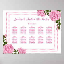 Poster Gráfico bonito de Buquês de Canto Rosa para Casame