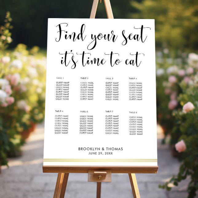 Poster Gráfico Branco Elegante Seu Tempo De Comer (Criador carregado)