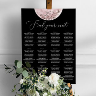 Poster Gráfico Celestial de Casamento Negro Lua de Blus
