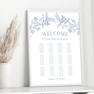 Poster Gráfico clássico de assentos de casamentos florais