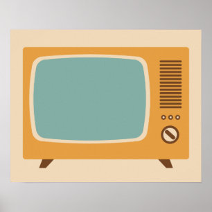 Poster Gráfico clássico do aparelho de televisão