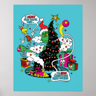Poster Gráfico Colorido de Natal do Grinch
