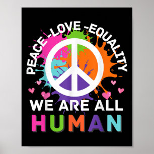 Poster Gráfico Colorido Todos Somos Um Amor De Paz Humano