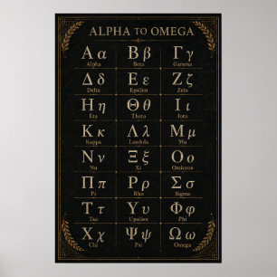 Poster Gráfico da Biblioteca Acadêmica do Alfabeto Grego