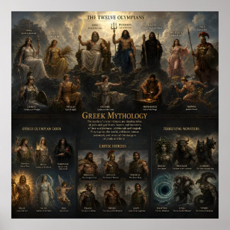 Poster Gráfico da Mitologia Grega