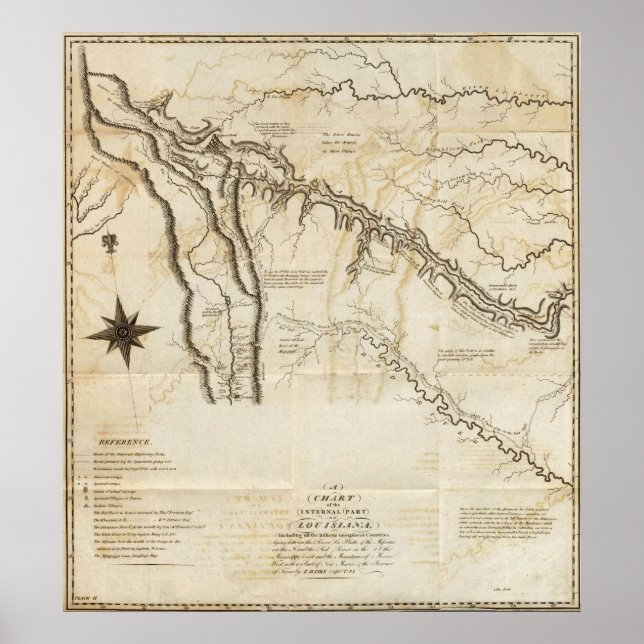 Póster Gráfico da Parte Interna da Louisiana (Frente)