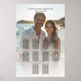 Poster Gráfico de 10 mesas de casamento de fotos elegante