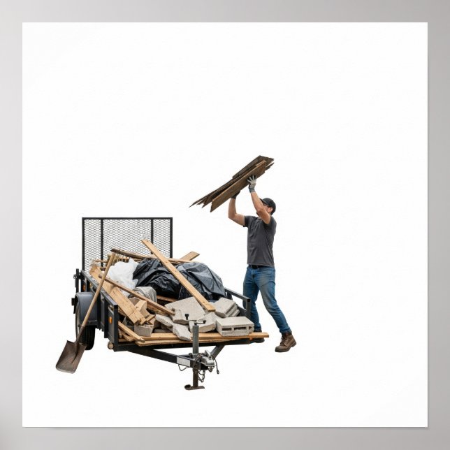 Poster Gráfico de Ação de Carregamento de Resíduos (Frente)