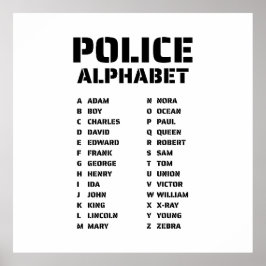 Poster Gráfico de Alfabeto de polícia para Polícia