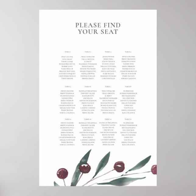 Poster Gráfico de Amoras Simples (Frente)