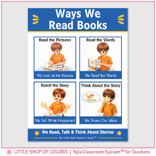 Poster Gráfico de Âncora da Sala de Aula de Leitura de Li