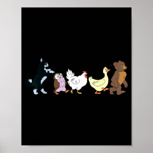 Poster Gráfico de Aniversário do Ursinho Engraçado Y2k Am