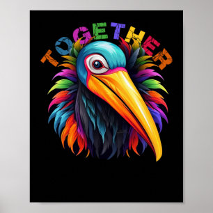 Poster Gráfico de Arte de Aves Coloridas