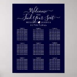 POSTER GRÁFICO DE ASSENTAMENTO AZUL MARINHO|CORAÇÃO ROSA|