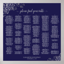 Poster Gráfico de Assentos Alfabetico com Renda Prata em 