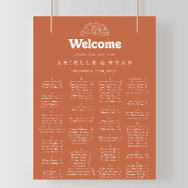 Poster Gráfico de Assentos Alfabetico de Flores Silvestre