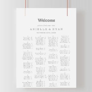 Poster Gráfico de Assentos Alfabetico Minimalista Formal 