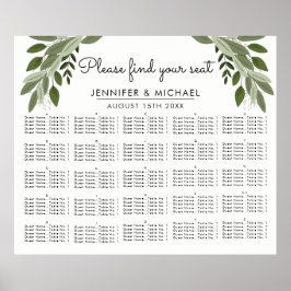 Poster Gráfico de Assentos Alfabéticos