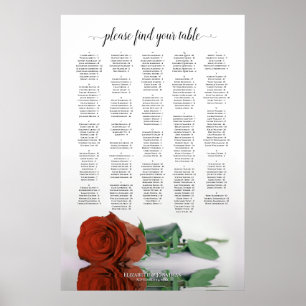 Poster Gráfico de Assentos Alfabéticos Alfa-Rosa Chic L