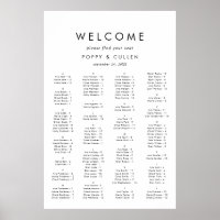 Gráfico de Assentos Alfabéticos com Tipografia Chi