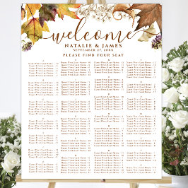 Poster Gráfico de Assentos Alfabéticos de Casamento de Ou