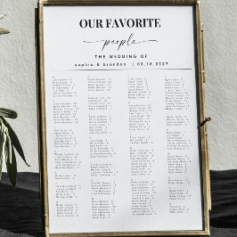 Poster Gráfico de Assentos Alfabéticos de Casamento de Sc