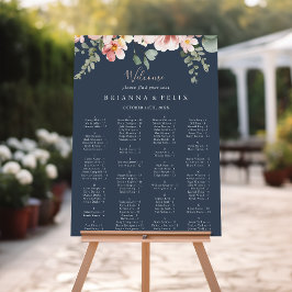 Poster Gráfico de Assentos Alfabéticos do Rosa de Jardim 