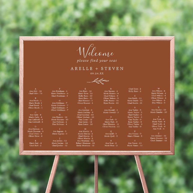 Poster Gráfico de Assentos Alfabéticos Mínimos de Terraco (Criador carregado)