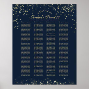 Poster Gráfico de Assentos Alfabéticos Noturnos de Starry