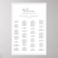 Gráfico de Assentos Alfabéticos Silver Minimalista