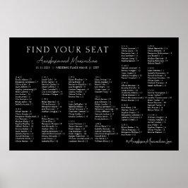 Poster Gráfico de Assentos Alfabetizados para Casamento P