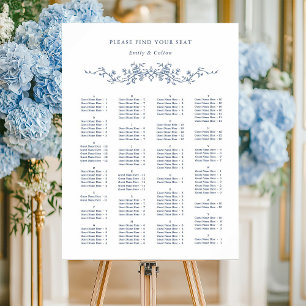 Poster Gráfico de Assentos Azuis de Casamento de Ordem Al