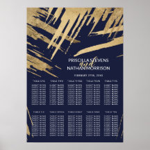 Gráfico de Assentos Azuis de Marinho Dourado Moder