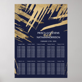 Poster Gráfico de Assentos Azuis de Marinho Dourado Moder