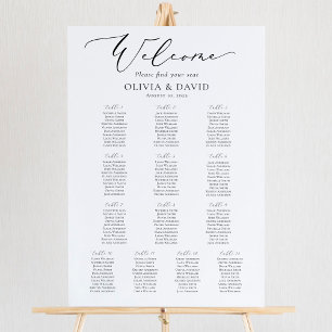 Poster Gráfico de Assentos Bem-vindos da Elegante Escritu