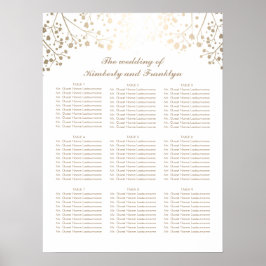Póster Gráfico de Assentos Brancos de Casamento Respirató