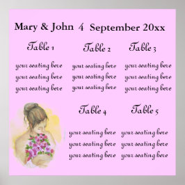Poster Gráfico de assentos BRIDE Wedding.