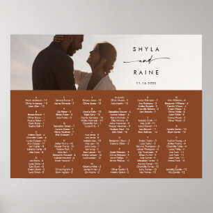 Poster Gráfico de Assentos com Imagem Terracota Boho Chic