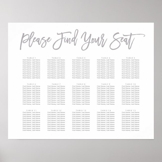 Póster Gráfico de Assentos com Mão Chic (Frente)