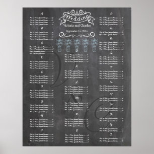 Poster Gráfico de assentos convidados do quadro de casame