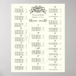 Póster Gráfico de Assentos Convidados para Eventos Especi