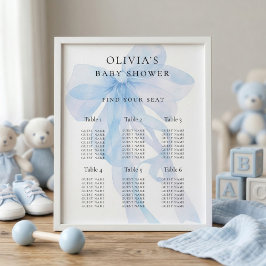Poster Gráfico de Assentos da Mesa 6 Chá de Bebê do Laço 