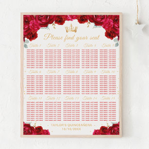Poster Gráfico de Assentos da Mesa da Princesa Vermelha Q