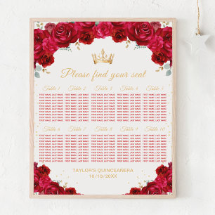Poster Gráfico de Assentos da Mesa da Princesa Vermelha Q